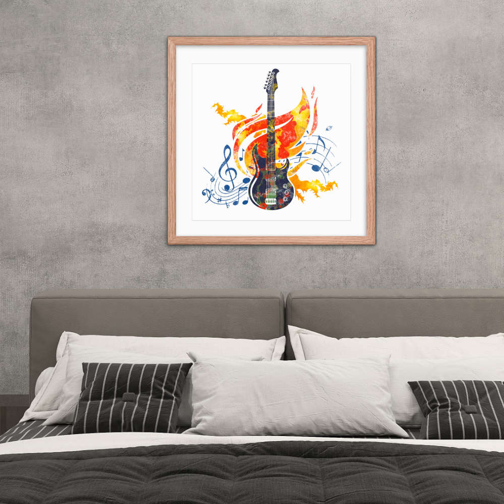 Burning On Fire Rock Guitar Galant Art