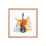 Burning On Fire Rock Guitar Galant Art