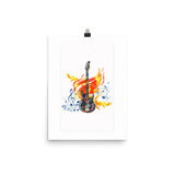 Burning On Fire Rock Guitar Print Galant Art