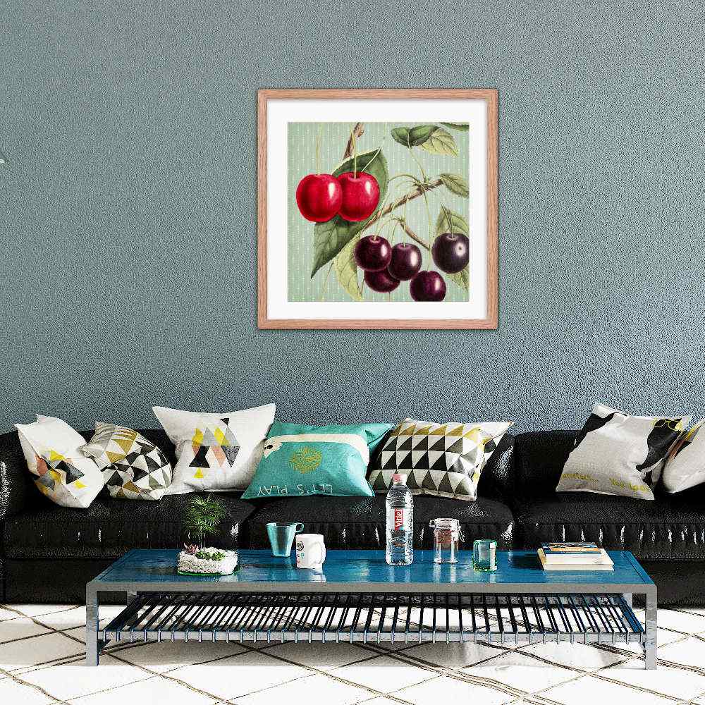 Cherries With Leaves Framed Galant Art