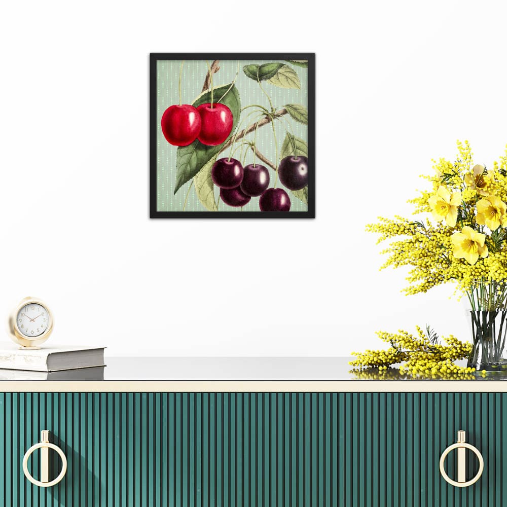 Cherries With Leaves Poster Galant Art