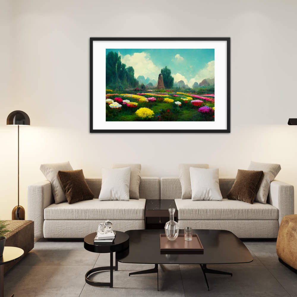 Flower Garden Canvas Framed Galant Art