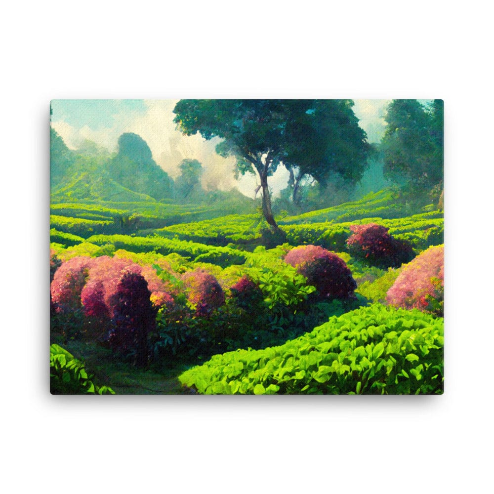 Flowery Green Tea Garden Canvas Galant Art