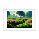 Flowery Green Tea Garden Framed Galant Art