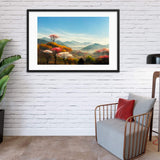Flowery Mountain Trees Framed Galant Art