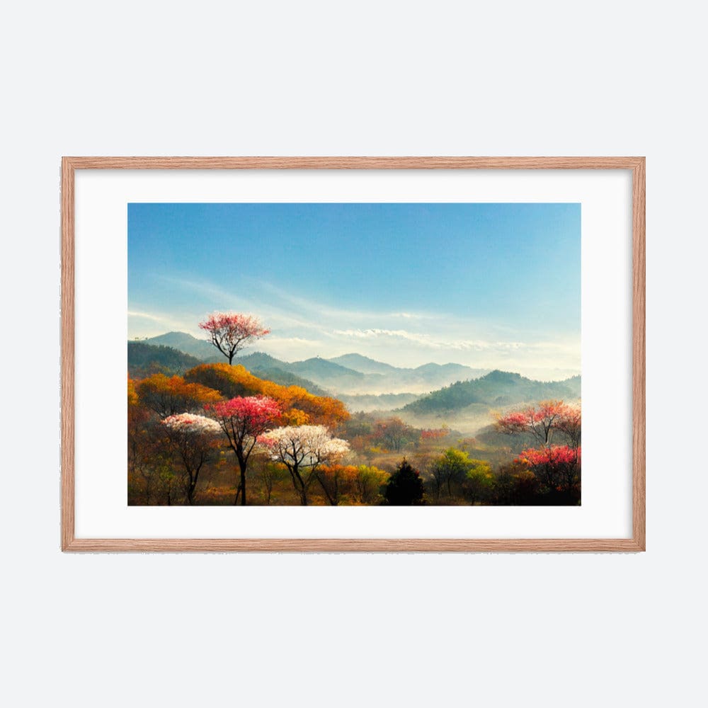 Flowery Mountain Trees Framed Galant Art