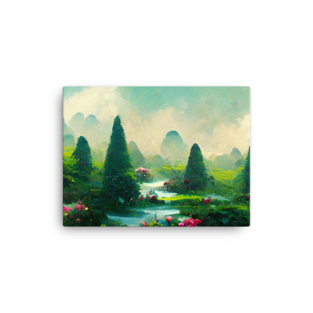 Green Tea Garden River Canvas Galant Art