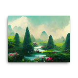 Green Tea Garden River Canvas Galant Art