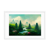 Green Tea Garden River Framed Galant Art