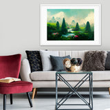 Green Tea Garden River Framed Galant Art