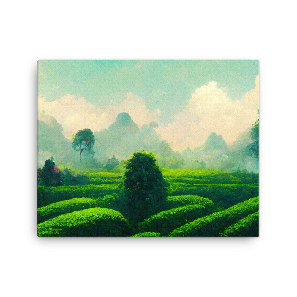 Green Tea Garden Rows Canvas Galant Art