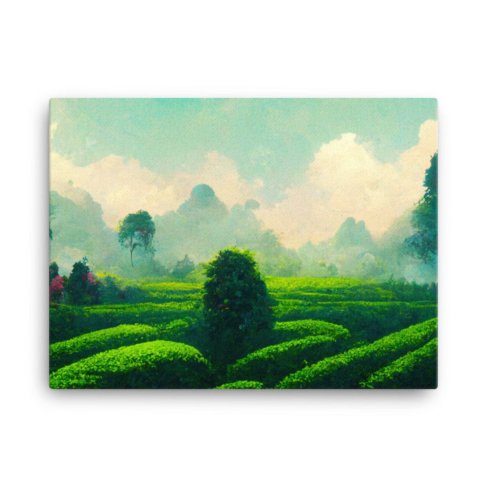 Green Tea Garden Rows Canvas Galant Art