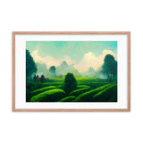 Green Tea Garden Rows Framed Galant Art