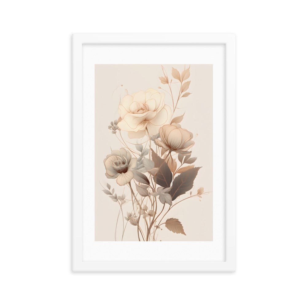 Minimalistic Neutral Tones Framed Galant Art
