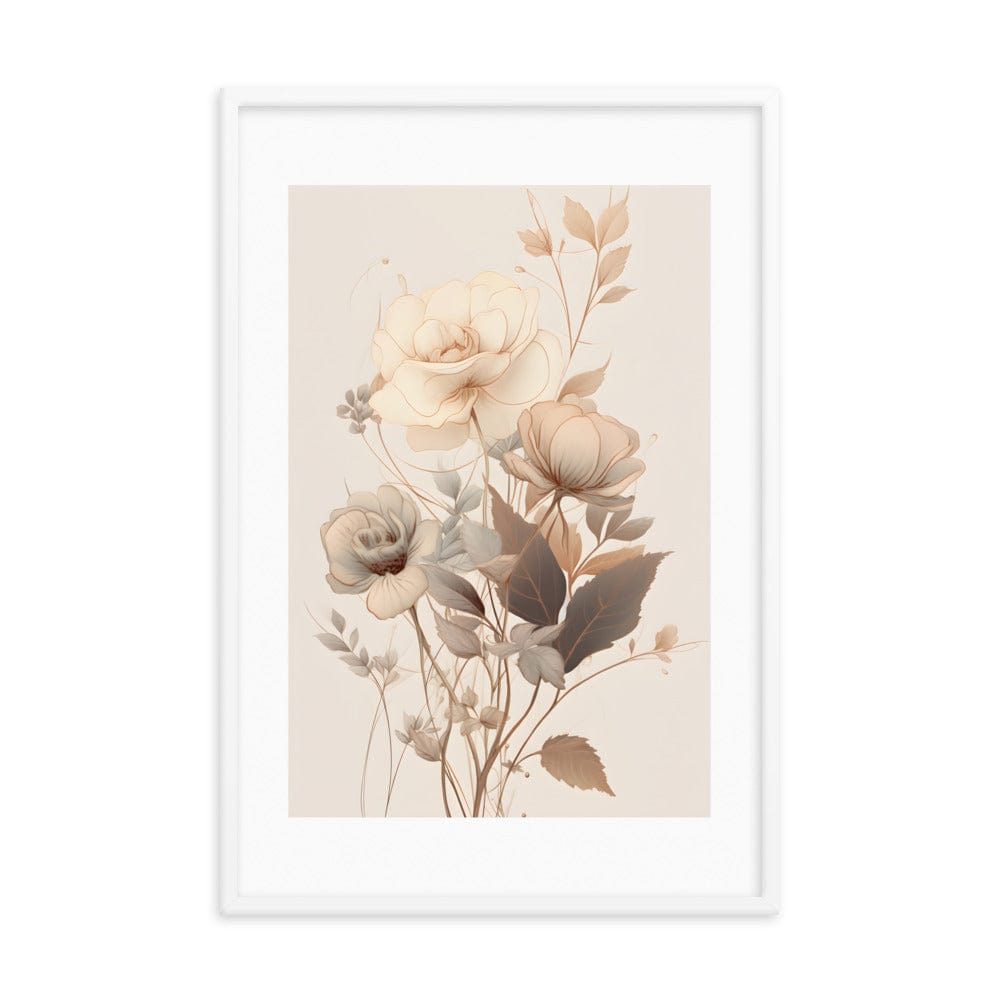 Minimalistic Neutral Tones Framed Galant Art