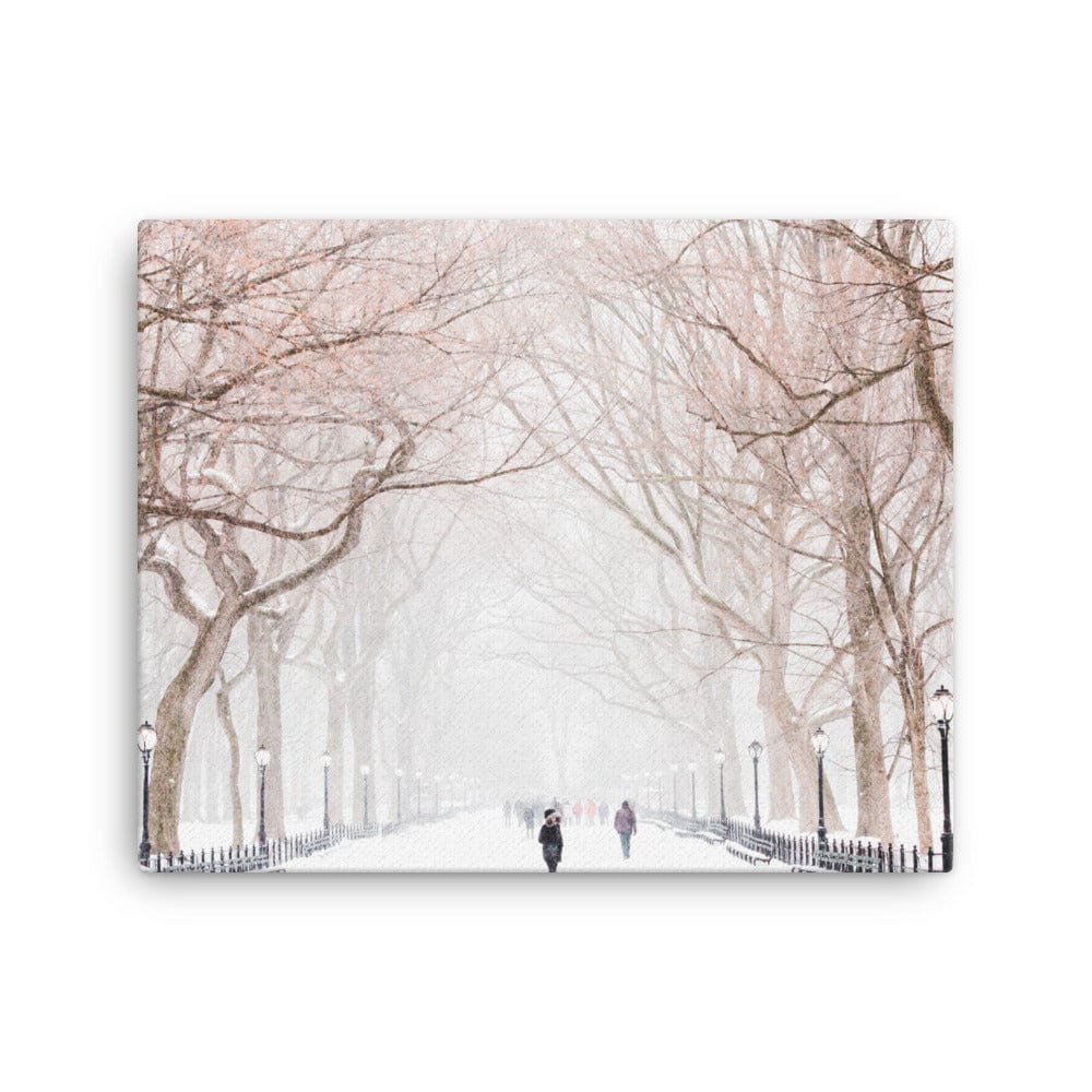 Snowing Winter At Central Park Canvas Galant Art