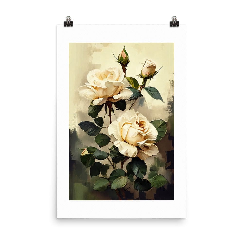 Vintage Beige Roses Oil Painting paper Galant Art