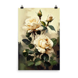 Vintage Beige Roses Oil Painting paper print Galant Art