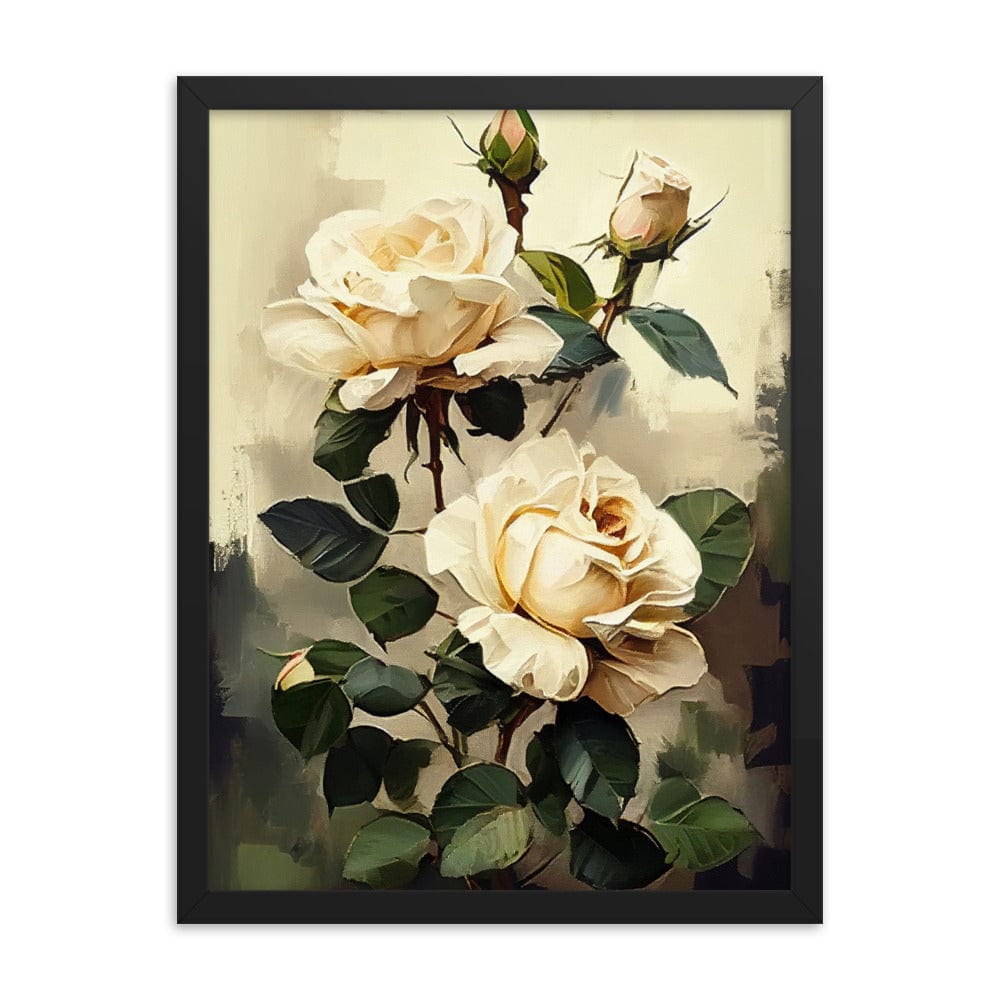 Vintage Beige Roses Oil Painting Poster Galant Art