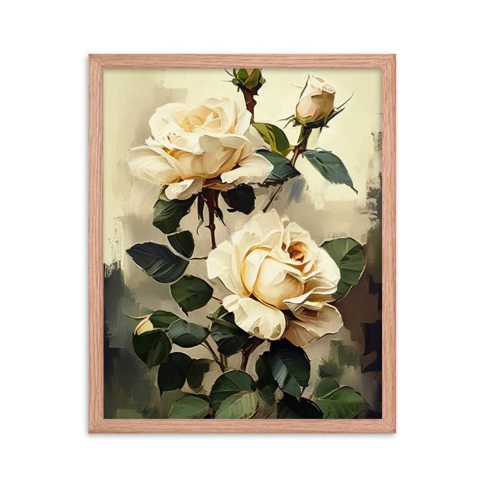 Vintage Beige Roses Oil Painting Poster Galant Art