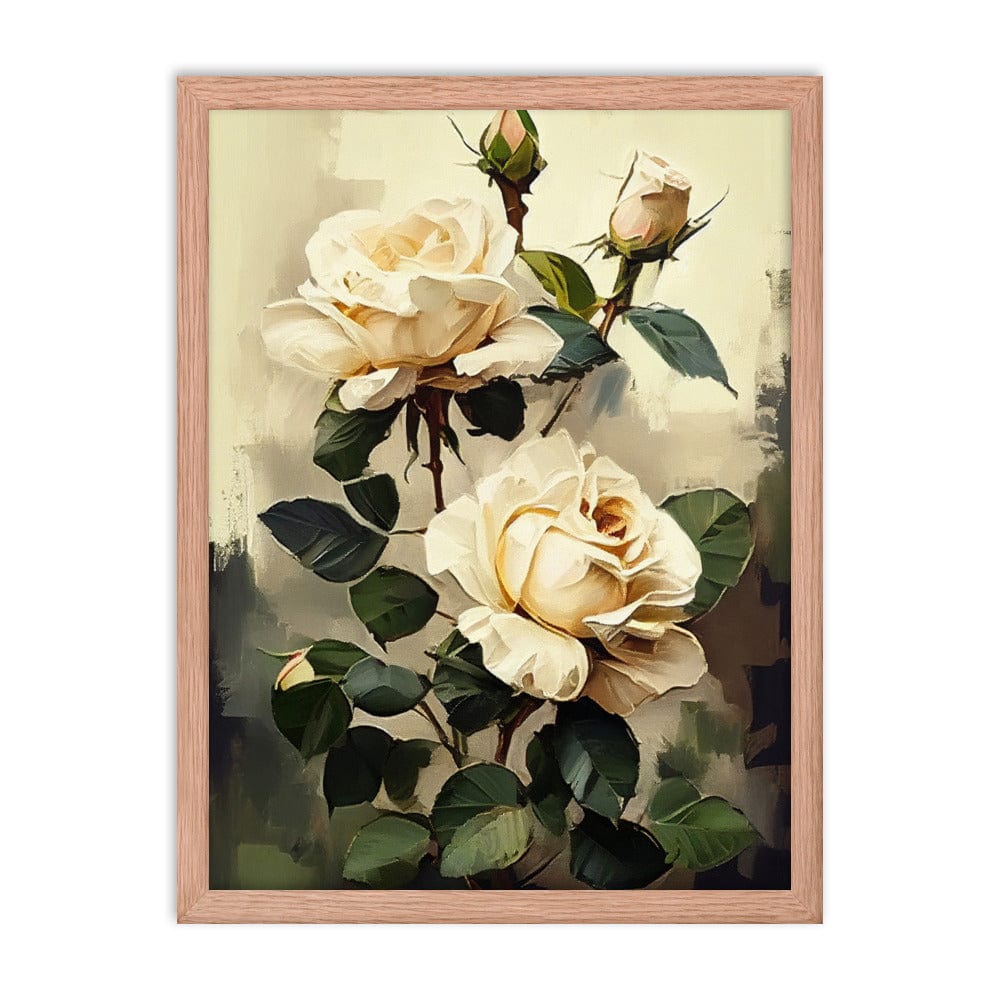 Vintage Beige Roses Oil Painting Poster Galant Art