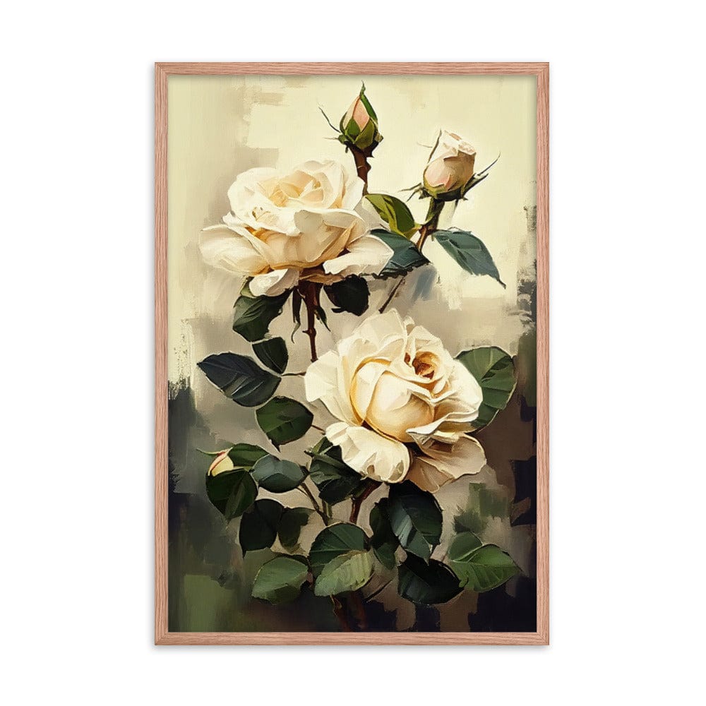 Vintage Beige Roses Oil Painting Poster Galant Art