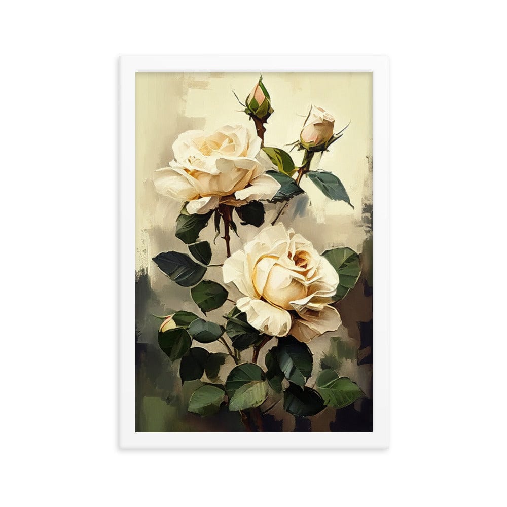 Vintage Beige Roses Oil Painting Poster Galant Art