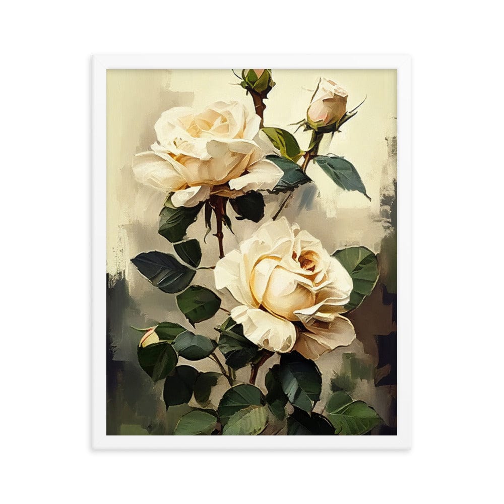 Vintage Beige Roses Oil Painting Poster Galant Art