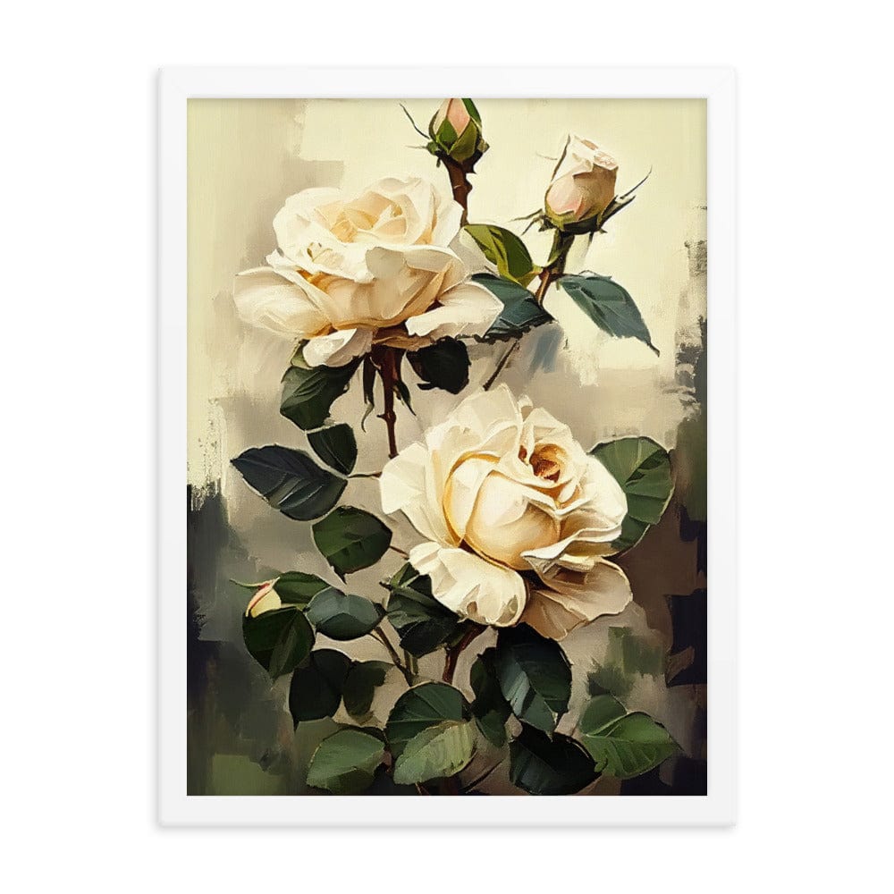Vintage Beige Roses Oil Painting Poster Galant Art