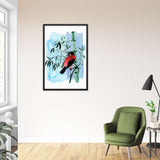 Watercolor Plants Red Bird Galant Art