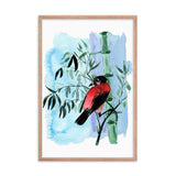 Watercolor Plants Red Bird Galant Art