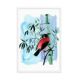 Watercolor Plants Red Bird Galant Art
