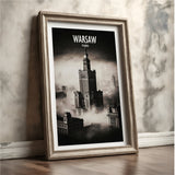 Poland/Warsaw,  Monochrome Travel Poster