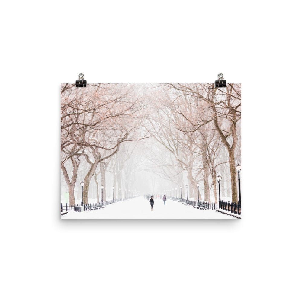 A Snowing Winter Day At Central Park Print Galant Art