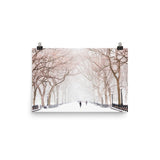 A Snowing Winter Day At Central Park Print Galant Art