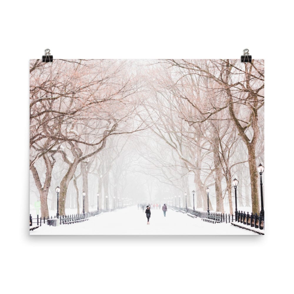 A Snowing Winter Day At Central Park Print Galant Art