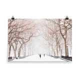 A Snowing Winter Day At Central Park Print Galant Art