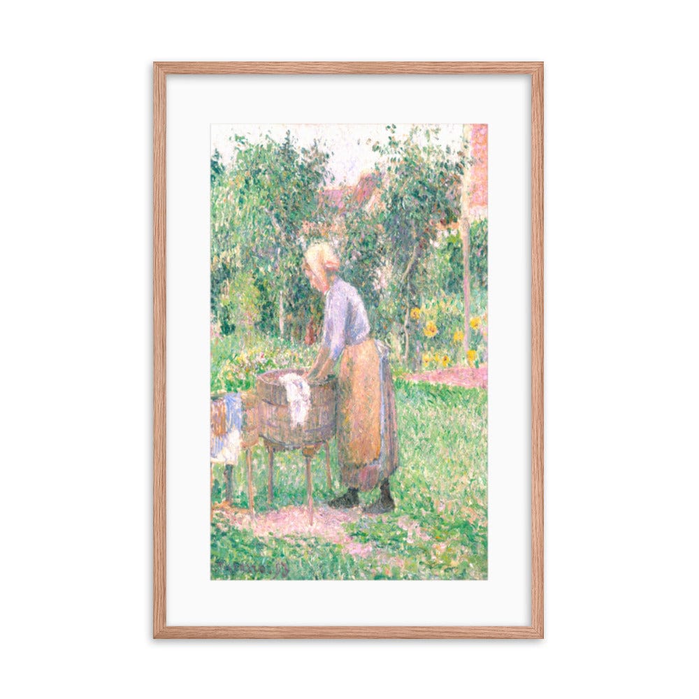 A Washerwoman At Ragny Framed Galant Art