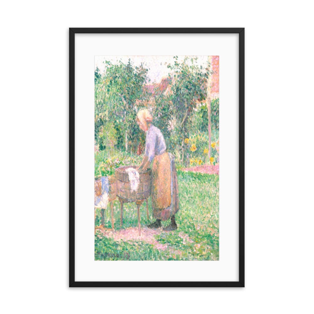 A Washerwoman At Ragny Framed Galant Art