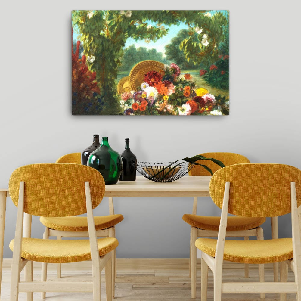 Basket Of Flowers Canvas Galant Art