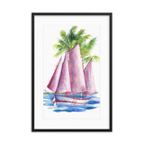 Boat At A Tropical Beach Tree Galant Art