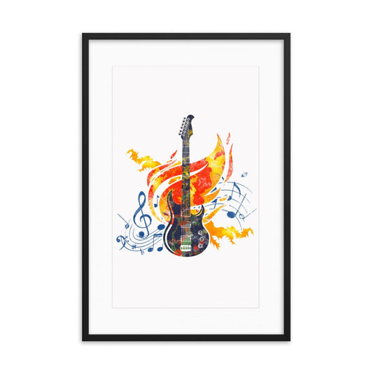 Burning On Fire Rock Guitar Galant Art