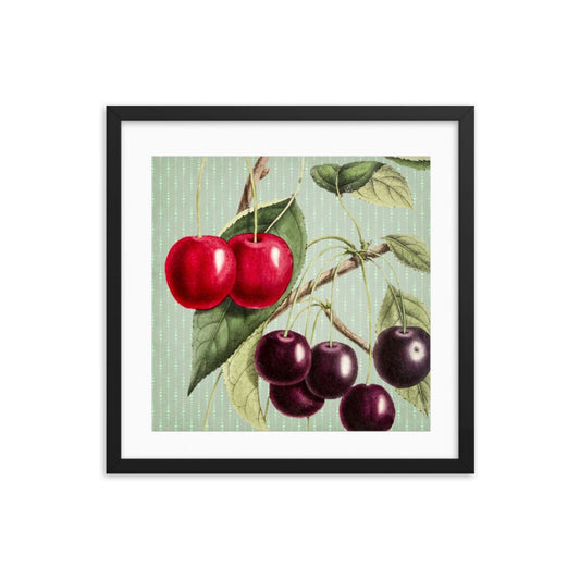 Cherries With Leaves Framed Galant Art