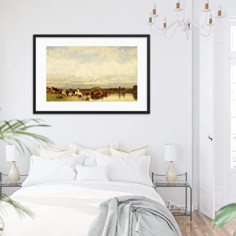 Cows Crossing A Ford Framed Galant Art