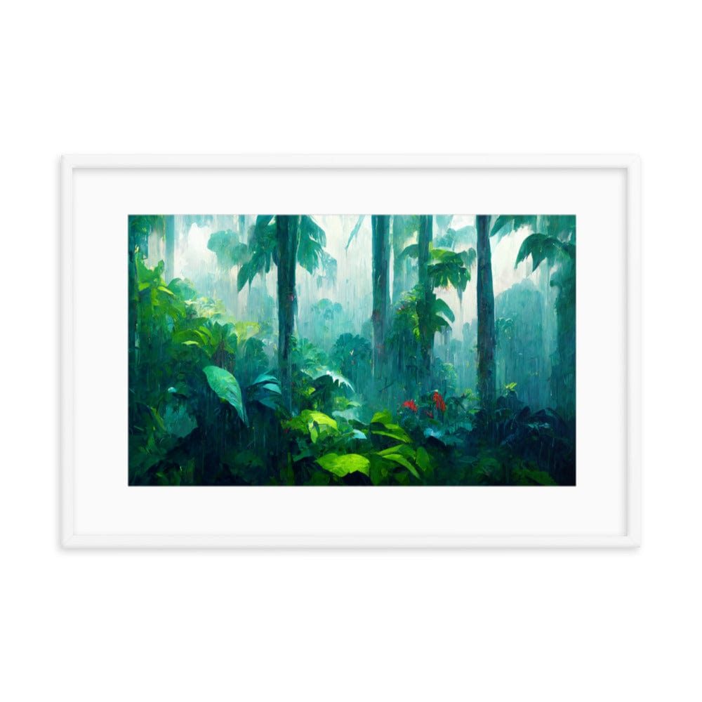 Dense forest Rain Framed Galant Art