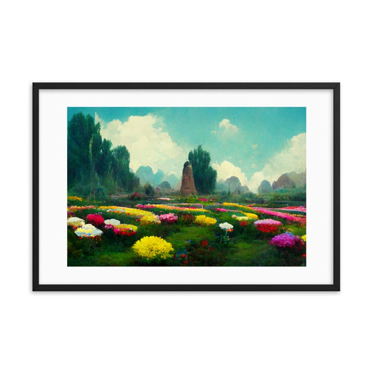 Flower Garden Canvas Framed Galant Art