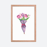 Flowered Umbrella Framed Galant Art