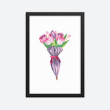 Flowered Umbrella Framed Galant Art