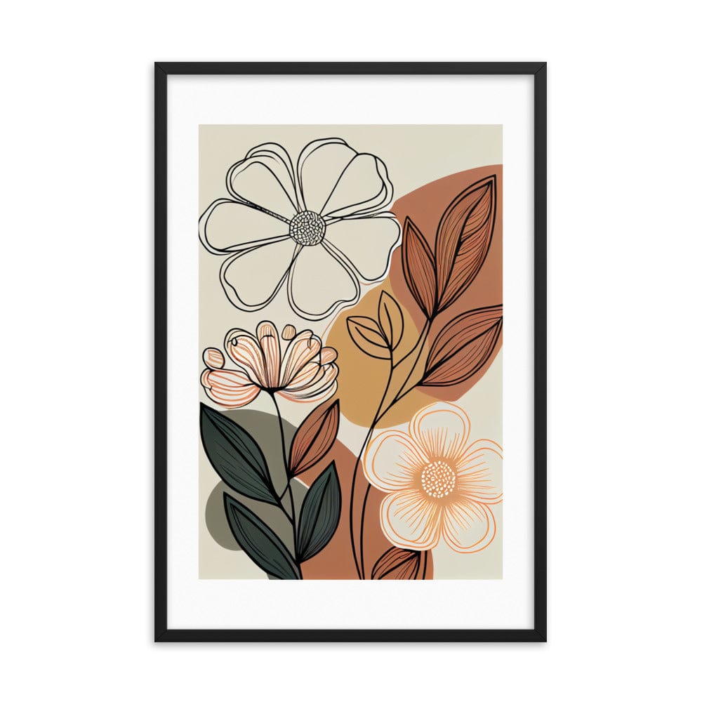 Flowers Hand Drawn Framed Galant Art