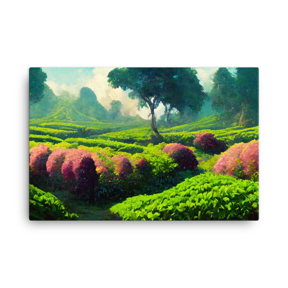 Flowery Green Tea Garden Canvas Galant Art